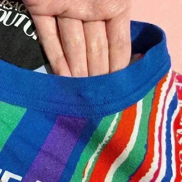 Versace Jeans Couture Pride Project Rainbow T Shirt Womens Size 6 - Picture 6 of 14